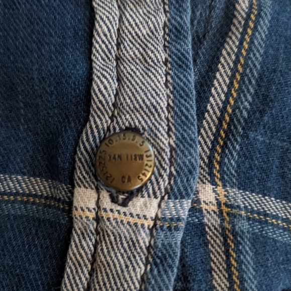 Current Elliott Multi color Flannel Long Sleeve Button Down Shirt - Picture 11 of 13